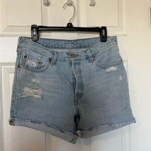 Levi’s Classic Blue Denim Shorts - 501 Mid Length